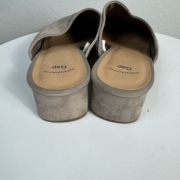 Gap Suede Mule Slide Shoes Sz 8 ICED TAUPE - Picture 6 of 8